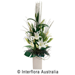 Elegant Vase arrangement of Oriental Lillies